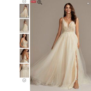 Ivory/Champagne Beaded Wedding Gown